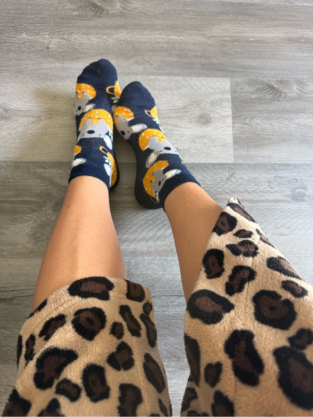 Koala Socks Navy Blue Gray Yellow Good Used Condition Women’s